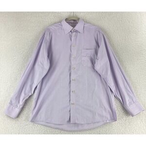 Eton Button-Up Dress Shirt Mens Large Purple Classic Fit Long Sleeve 100% Cotton